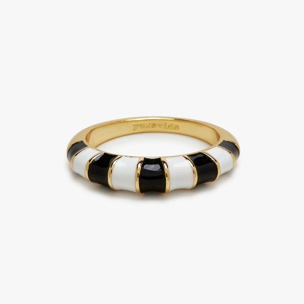 STRIPED ENAMEL RING