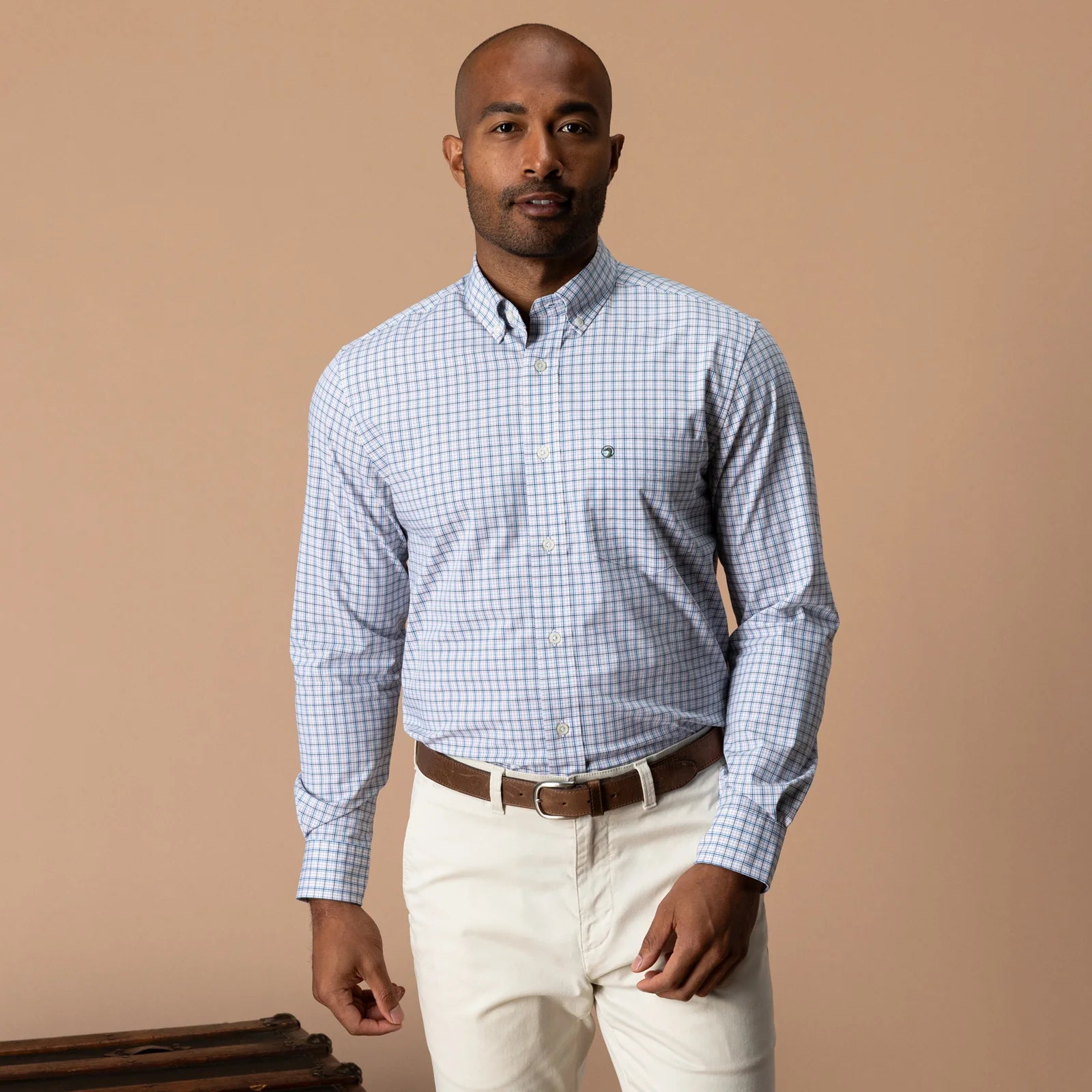 Edison Plaid Performance Poplin Sport Shirt