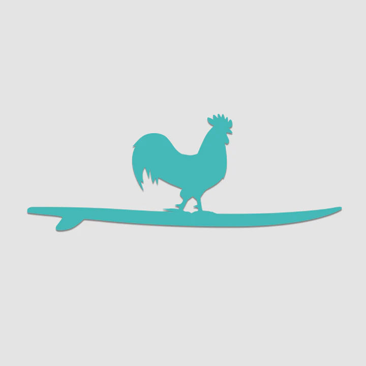 Surfing Rooster Sticker Decal - Southern Smoke