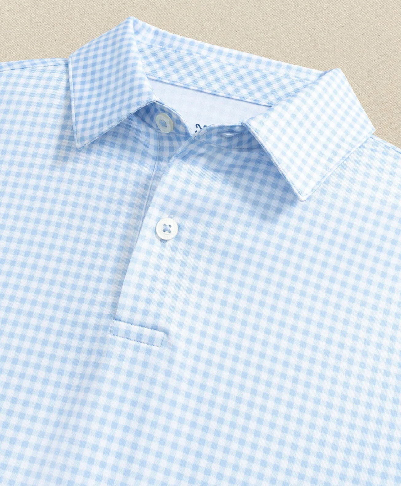 Boys Driver Gingham Printed Performance Polo
