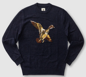 Flying Wood Duck Merino Intarsia Crewneck Sweater