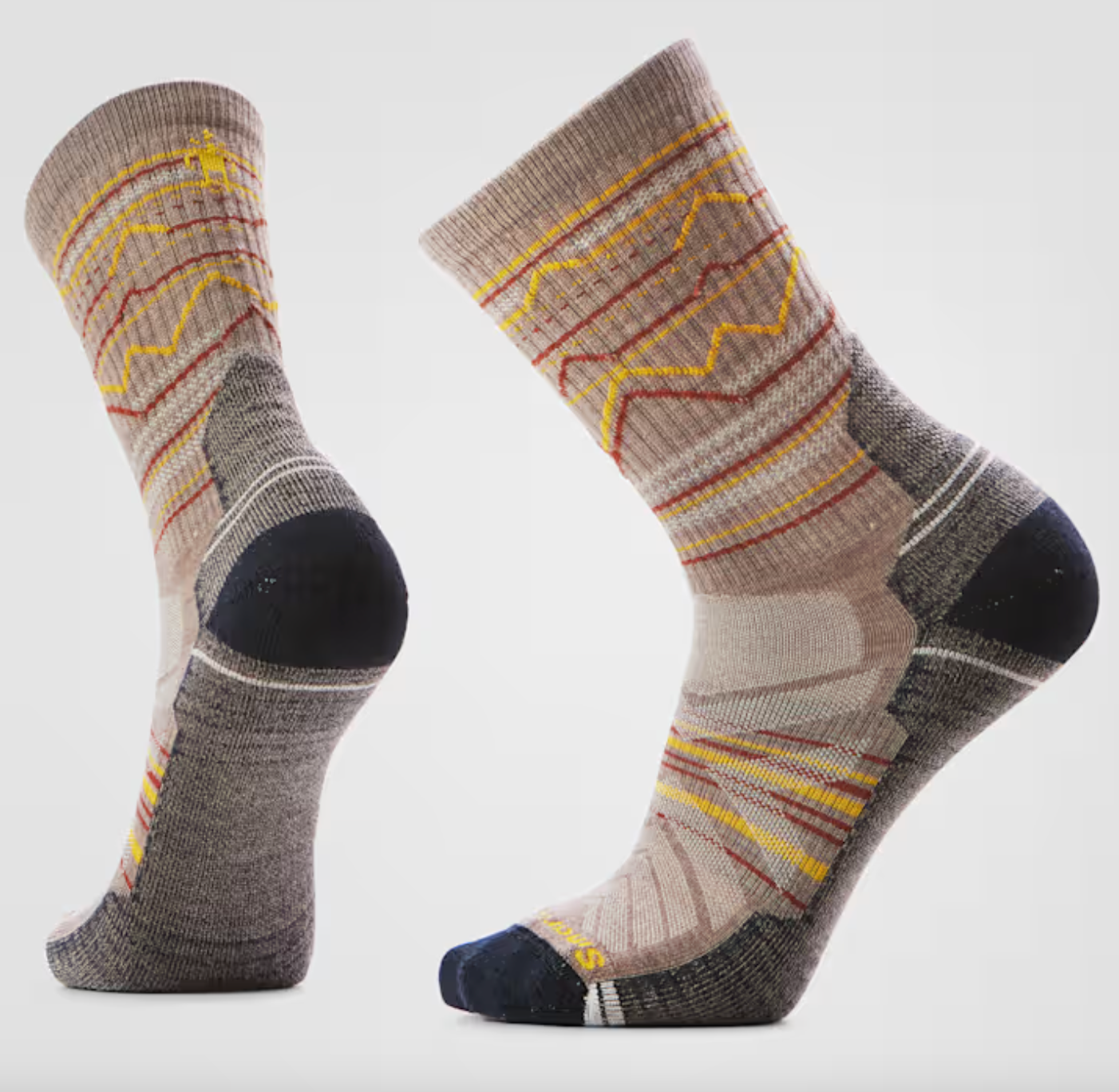 Hike Light Cushion Mountain Range Pattern Crew Socks