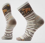 Hike Targeted Cushion Bear Stripe Mid Crew Socks