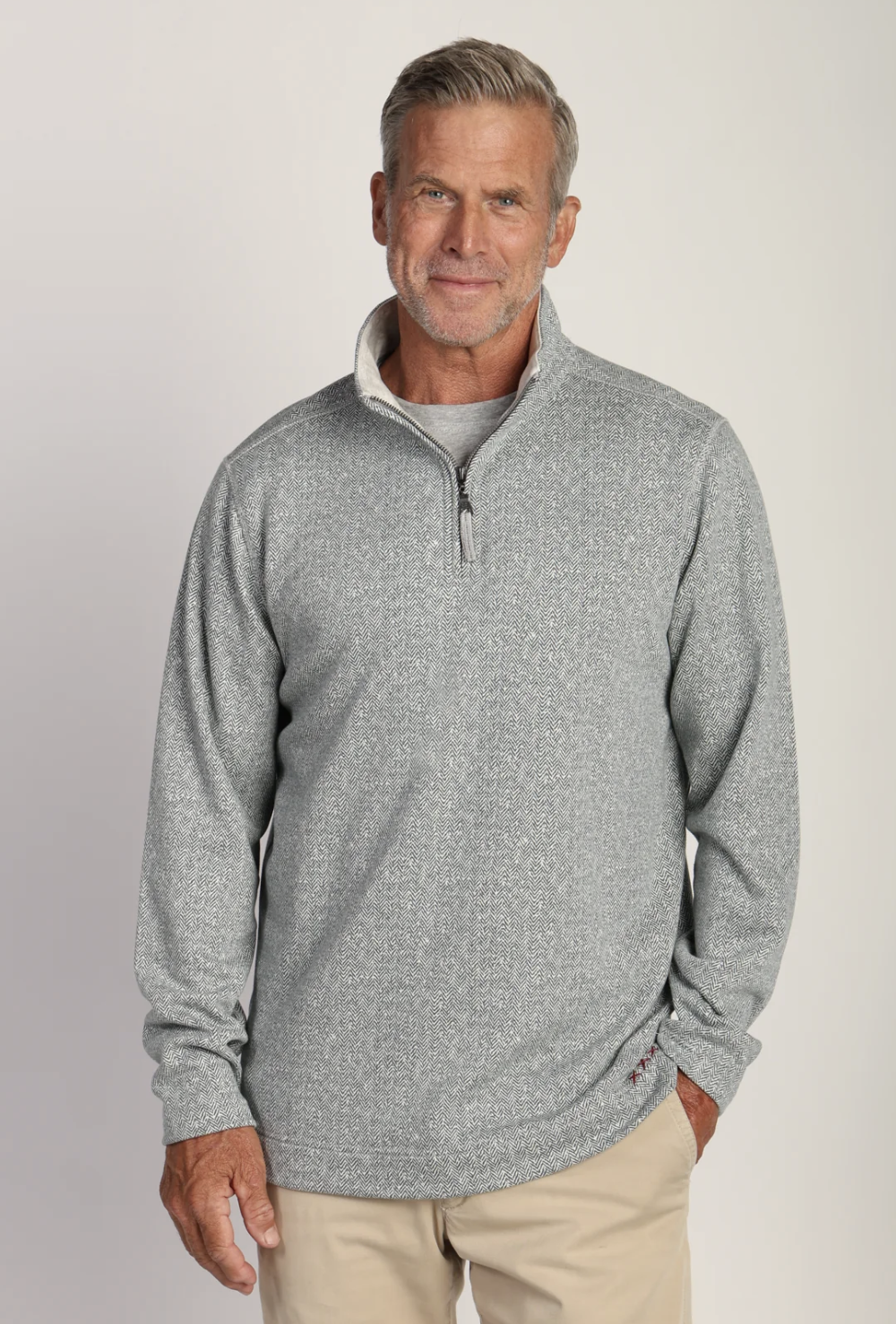 Herringbone Knit Fleece 1/4 Zip Pullover