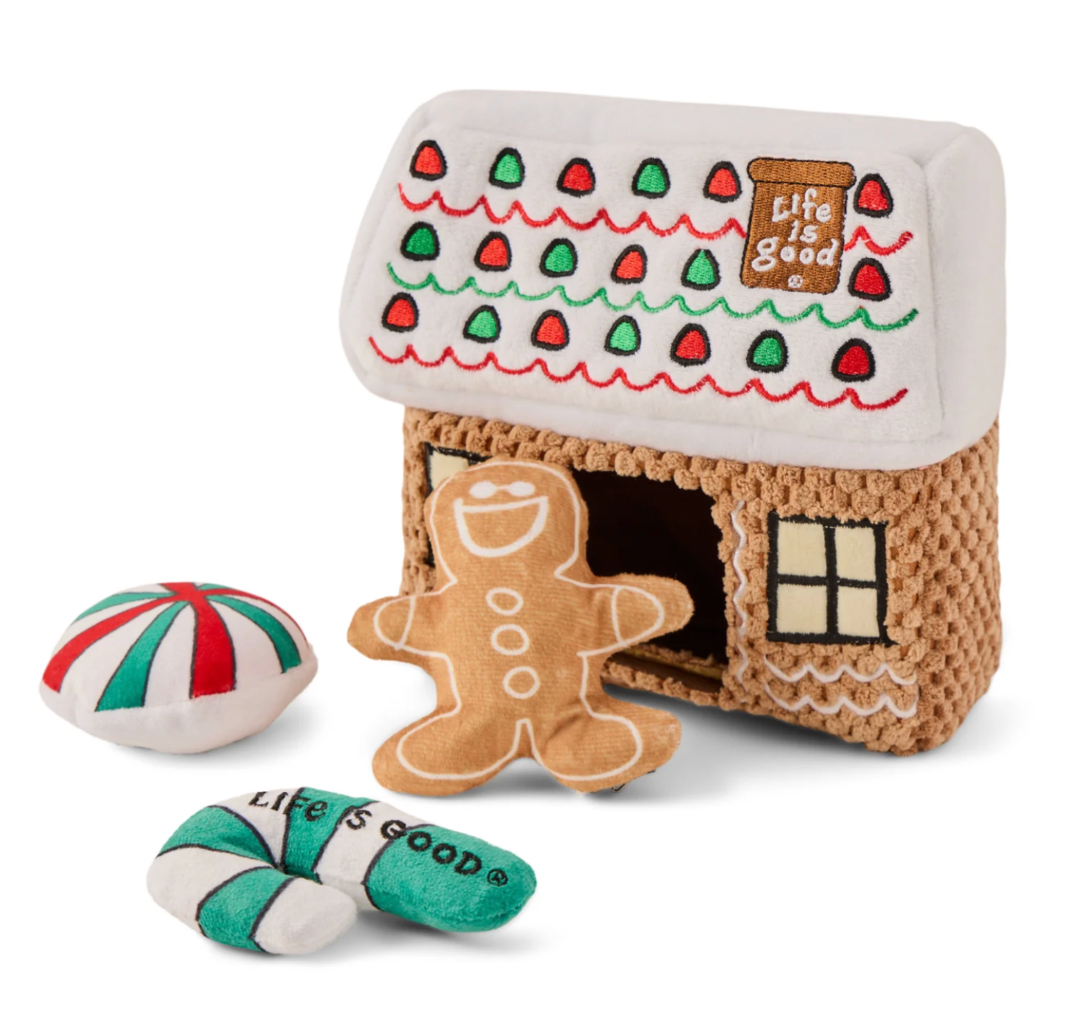 Gingerbread House Burrow Dog Toy