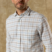 Norwood Plaid Linen Cotton Oxford Sport Shirt