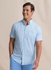 Garden Blooms Coastal Breeze Short Sleeve Sport Shirt