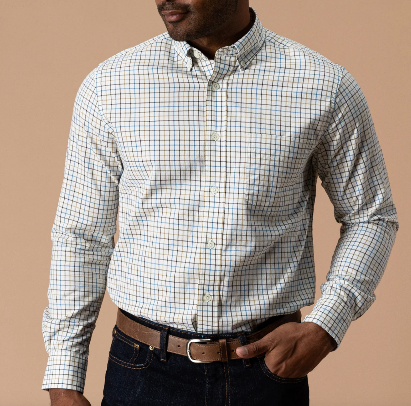 Joyner Plaid Cotton Twill Sport Shirt
