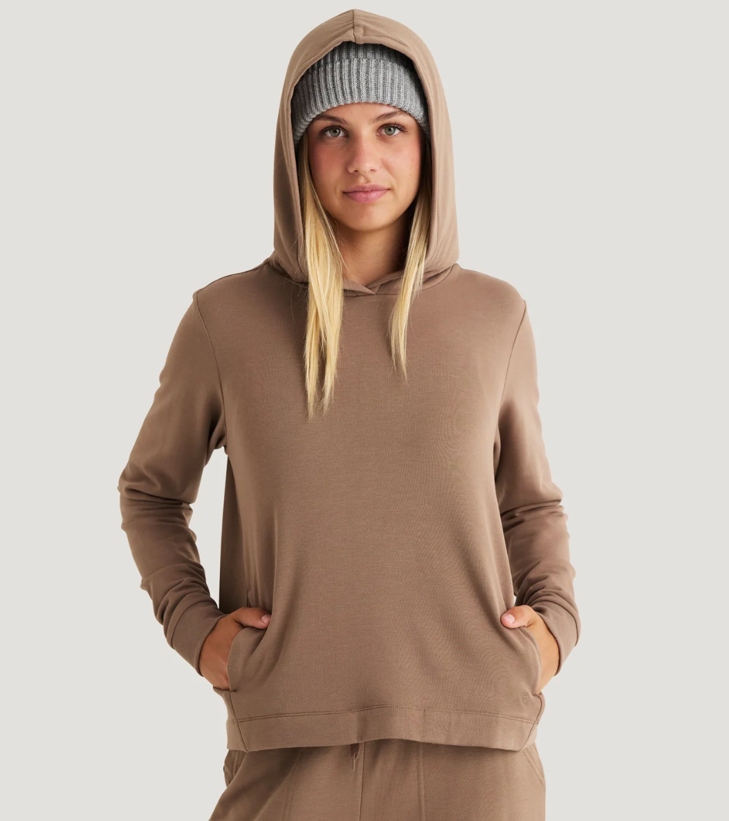 Women's Bamboo Lightweight Fleece Cropped Hoodie