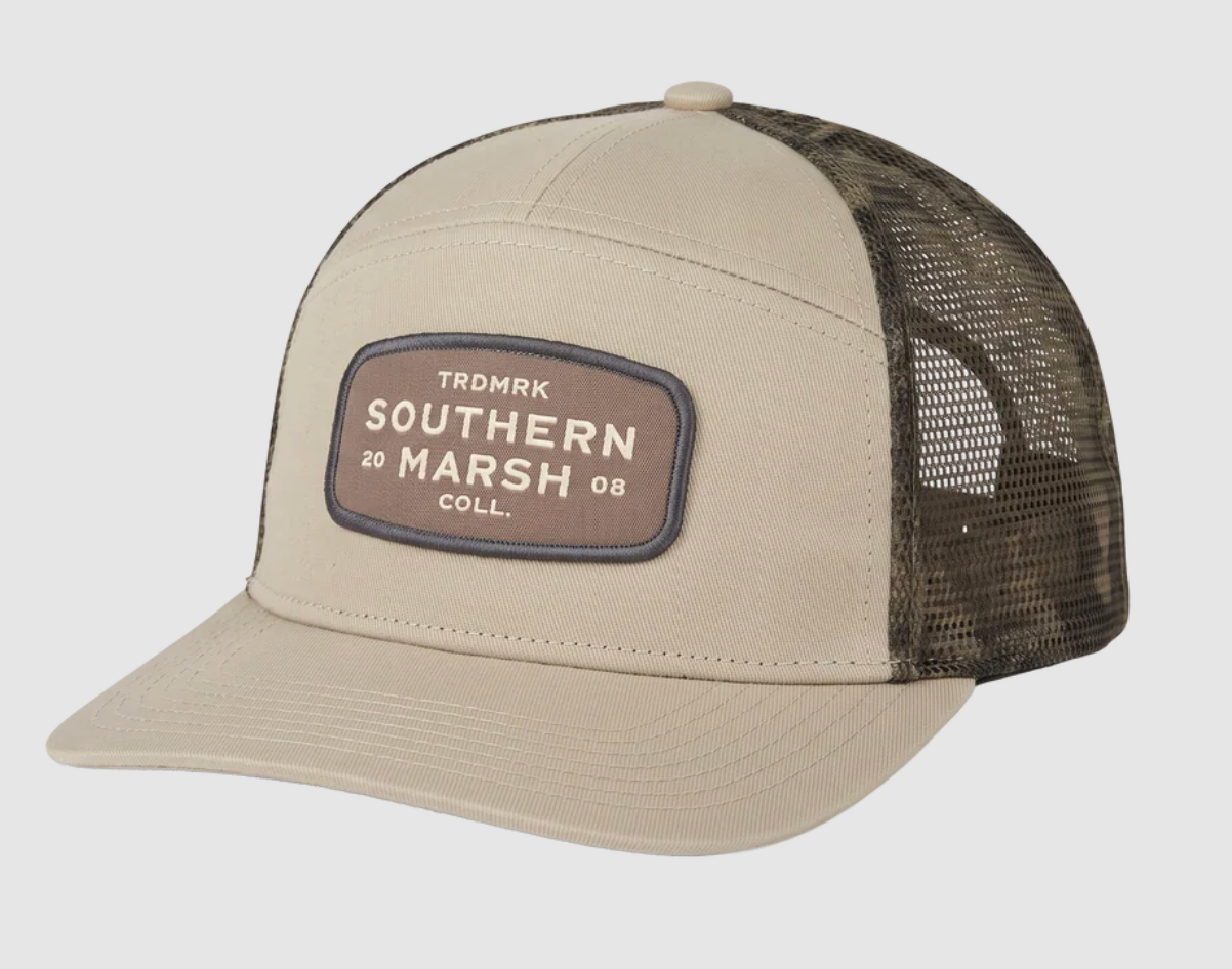 Uvalde County 7 Panel Trucker - Retro Camo