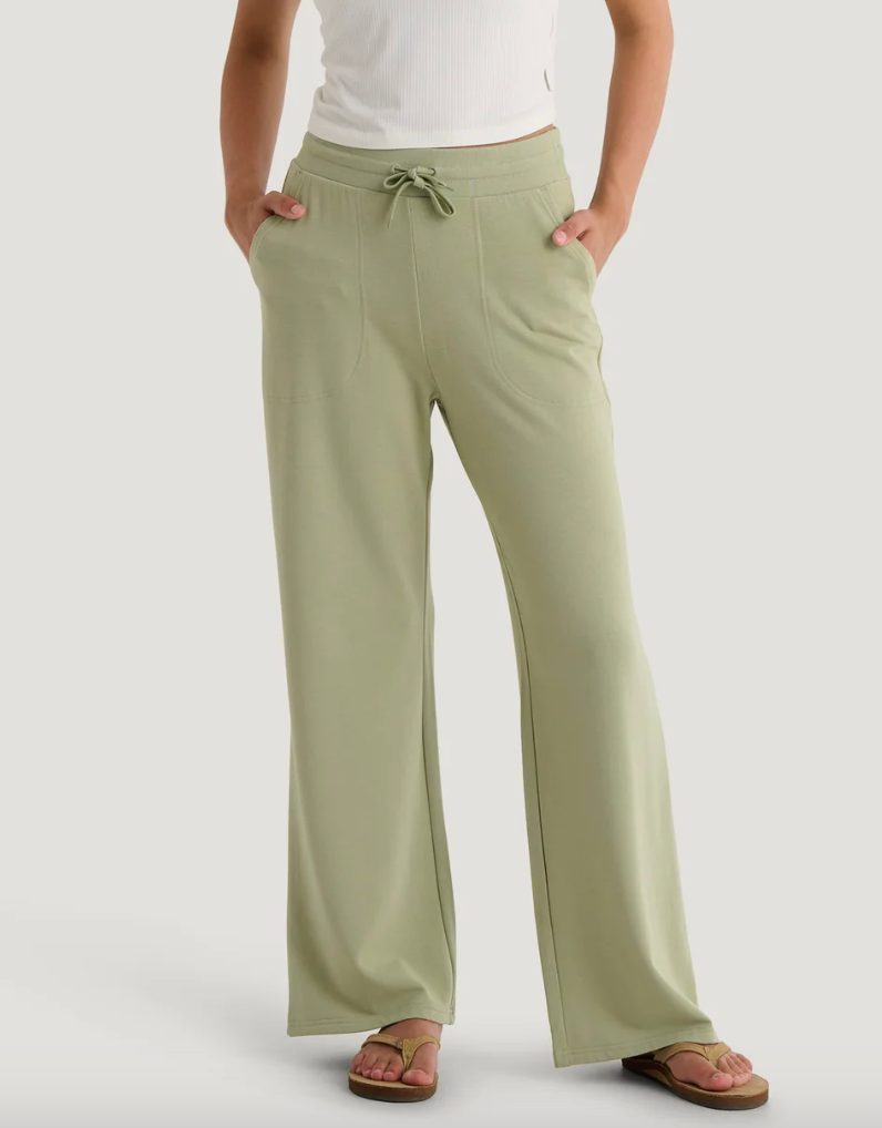 Women's Bamboo Lightweight Fleece Wide Leg Pant