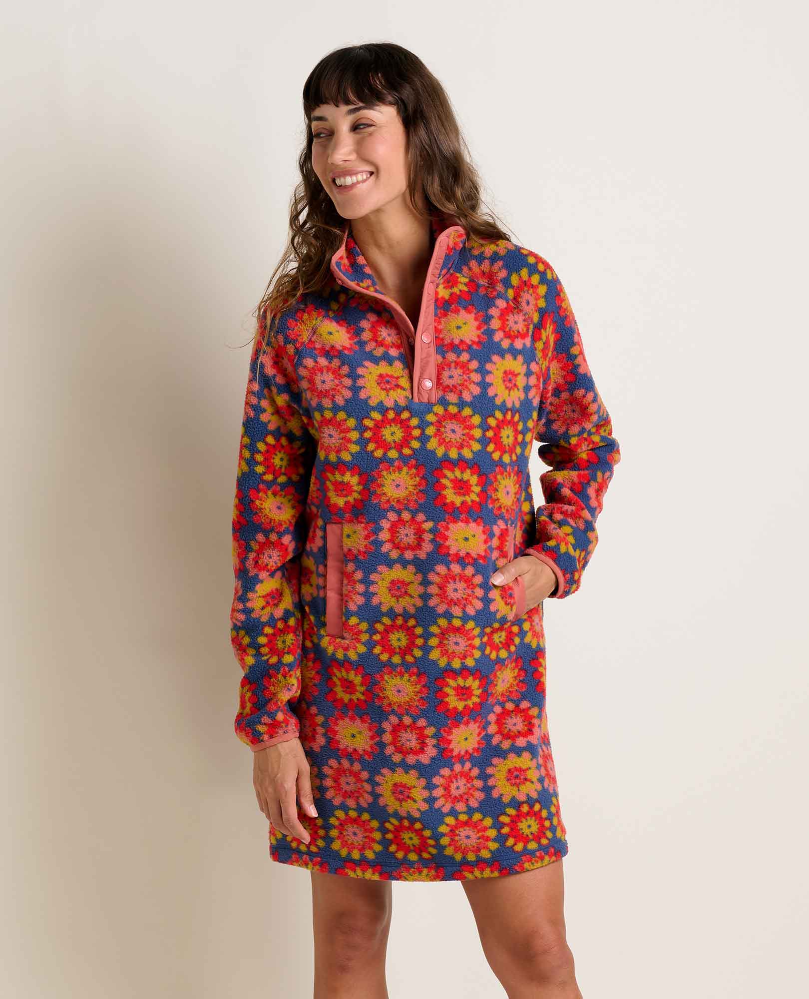 Campo Fleece 1/4 Snap Dress