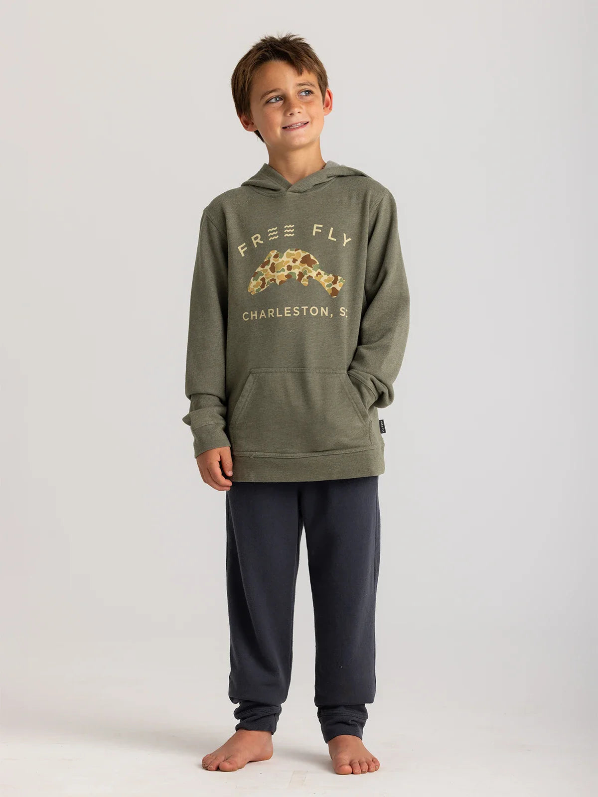 Youth Vintage Camo Redfish Fleece Hoodie