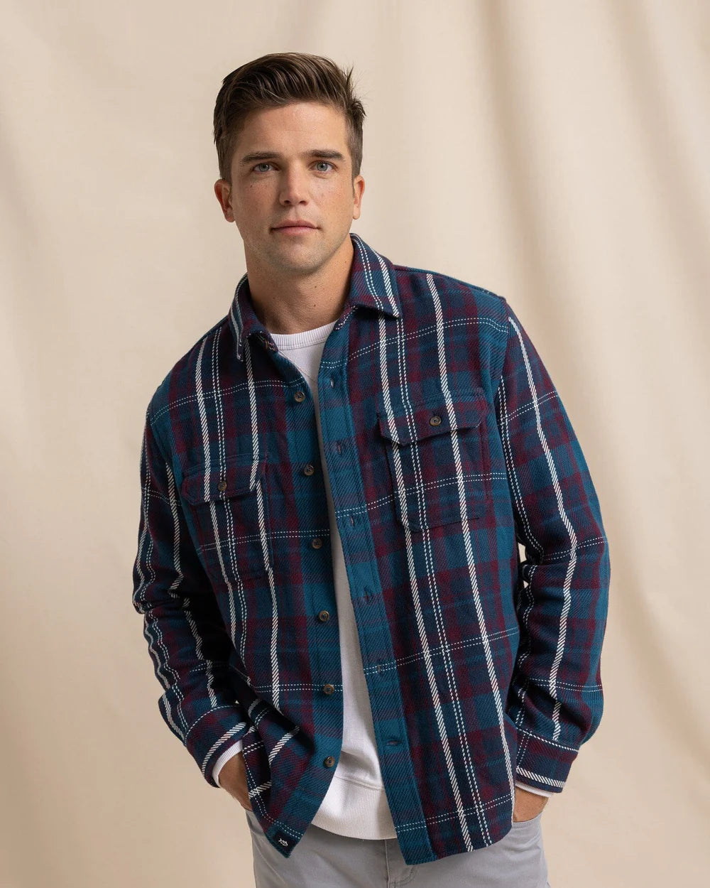 M LS Beachwood Plaid Twill Long Sleeve Shirt