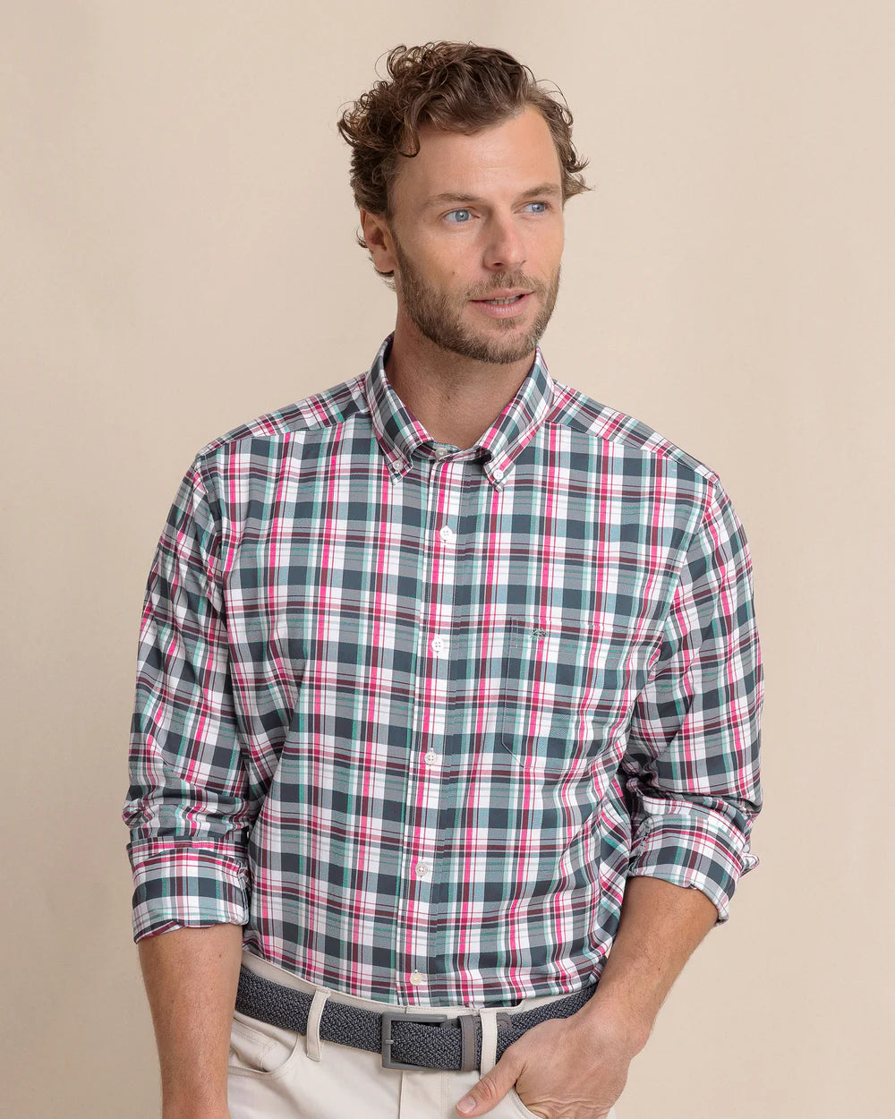 Breakwater Plaid brrr° Intercoastal LS Sport Shirt