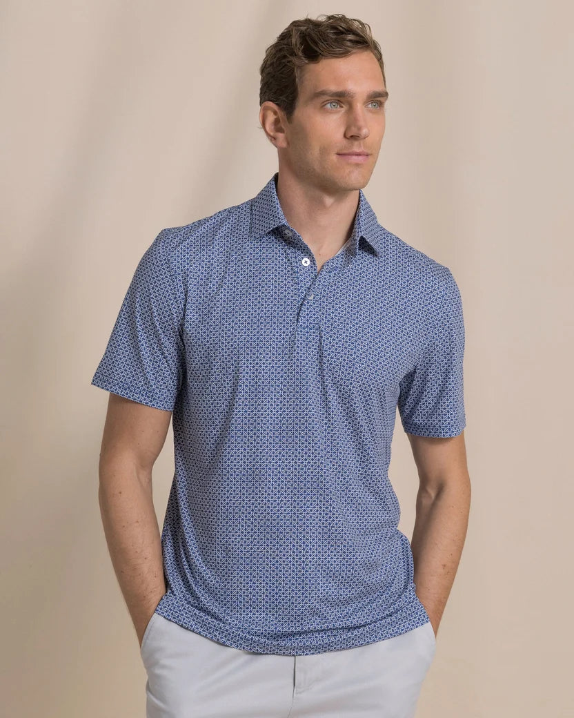 Driver Weaving Around Printed Polo