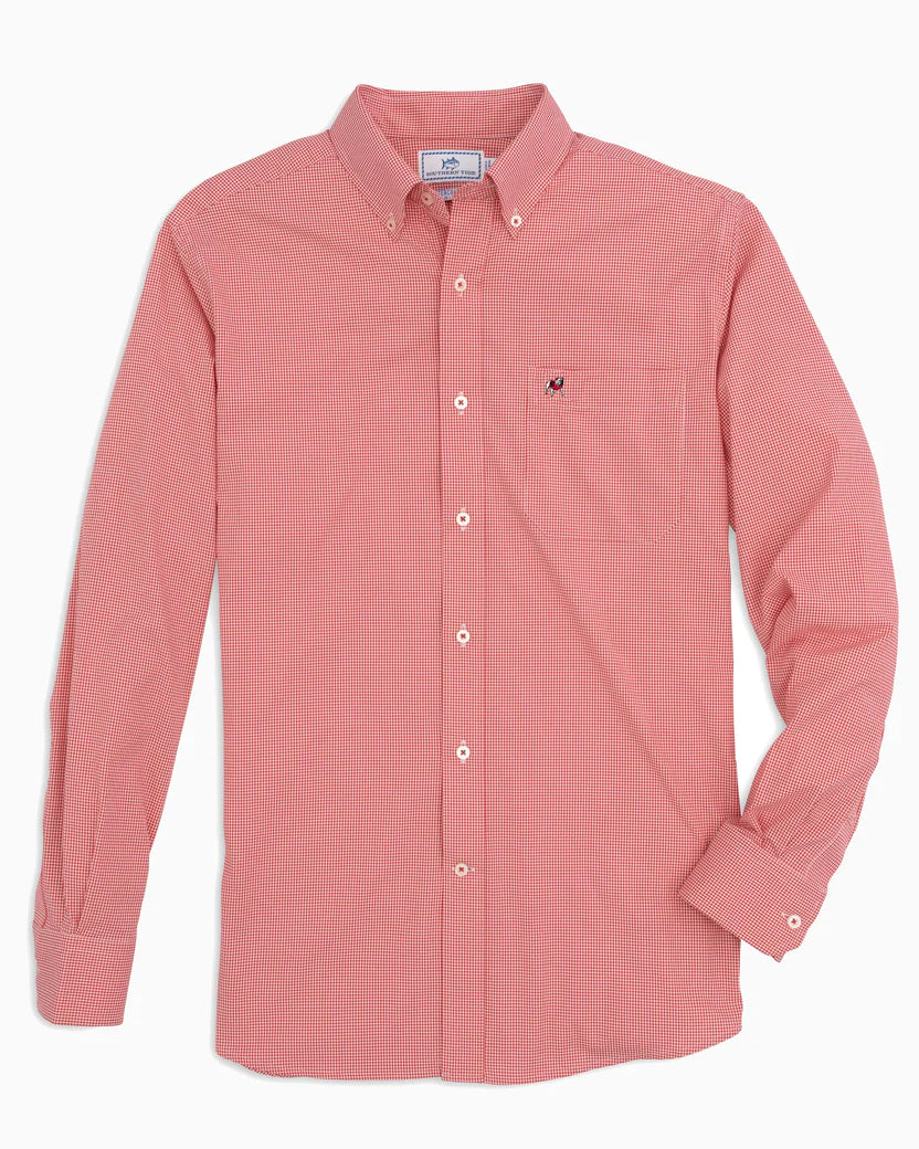 Georgia Bulldogs Gingham Button Down Shirt