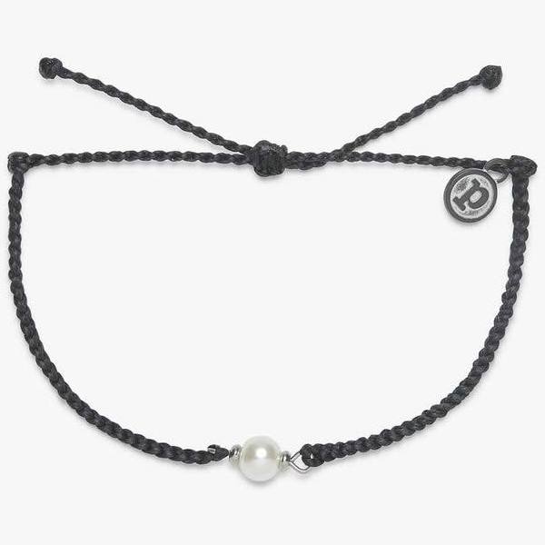 Simple Pearl Silver Charm Bracelet