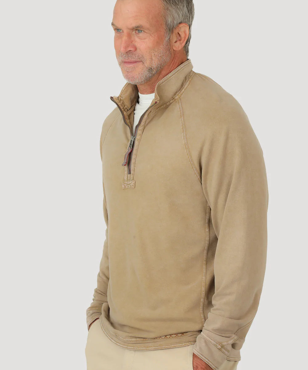 Cashmere Heather Flc Zip Raglan Pullover
